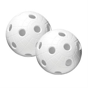 (Hvid) Floorball bold - 2 pak Unihoc CRATER ball - IFF godkendt (2 stk.)